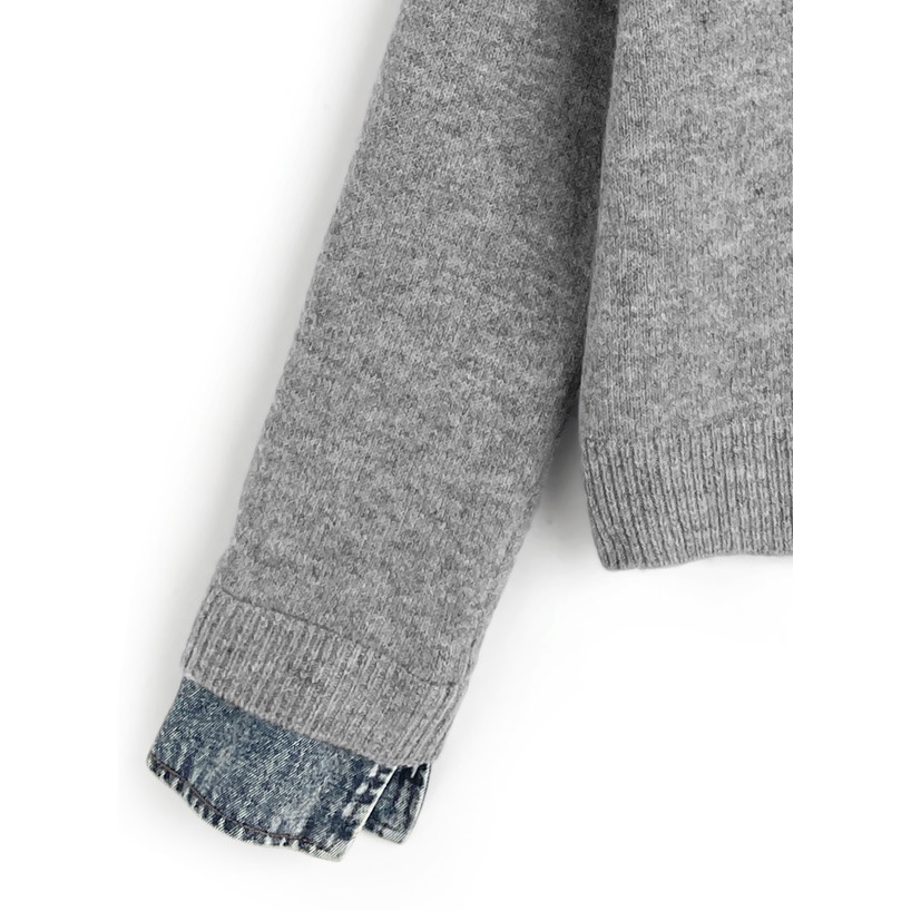 Anita Japan代購 🌸 日本 GRL 獨特風格 牛仔拼接 針織開衫 外套 罩衫 針織 牛仔 lt174-細節圖6