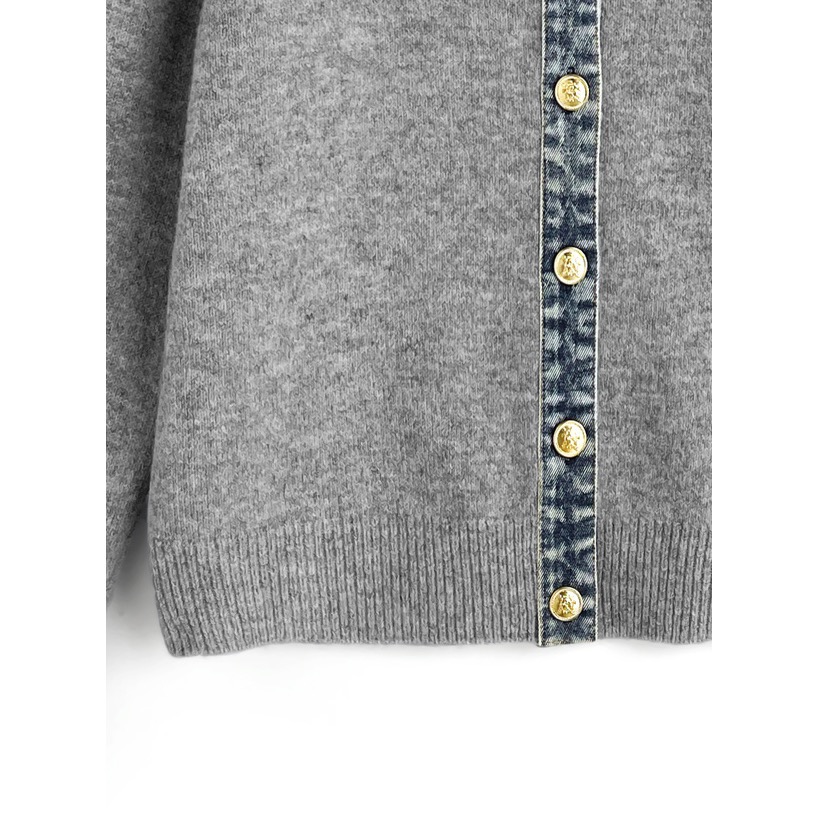 Anita Japan代購 🌸 日本 GRL 獨特風格 牛仔拼接 針織開衫 外套 罩衫 針織 牛仔 lt174-細節圖7