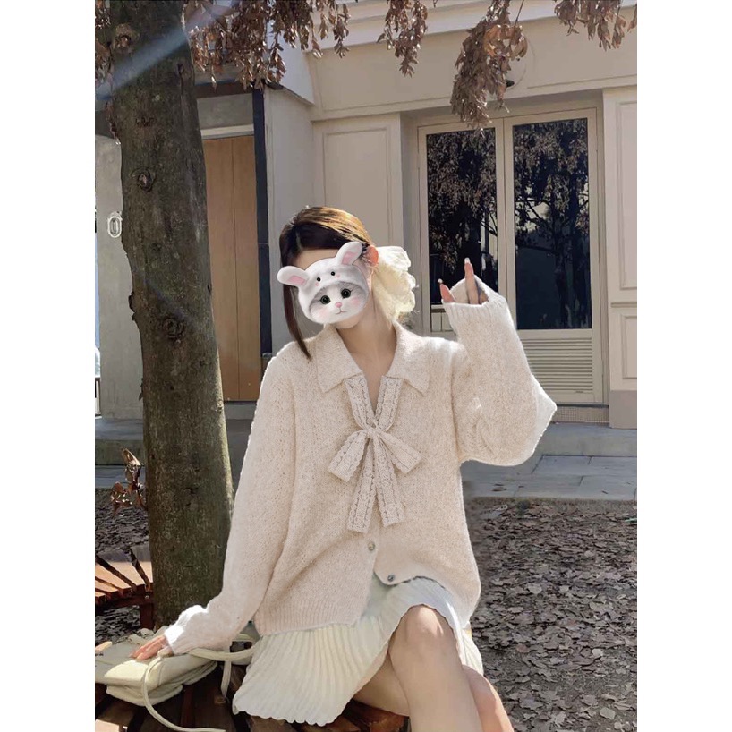 Anita Japan代購 🌸 日本 GRL 蕾絲綁帶 翻領針織外套 蝴蝶結 開衫 外套 蕾絲 an1876-細節圖4