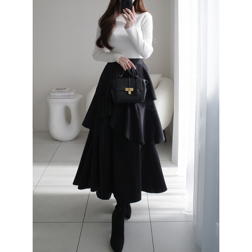 Anita Japan代購 🌸 日本 GRL 氣質簡約 開衩不對稱裙 不規則 長裙 開衩 ws24-細節圖3