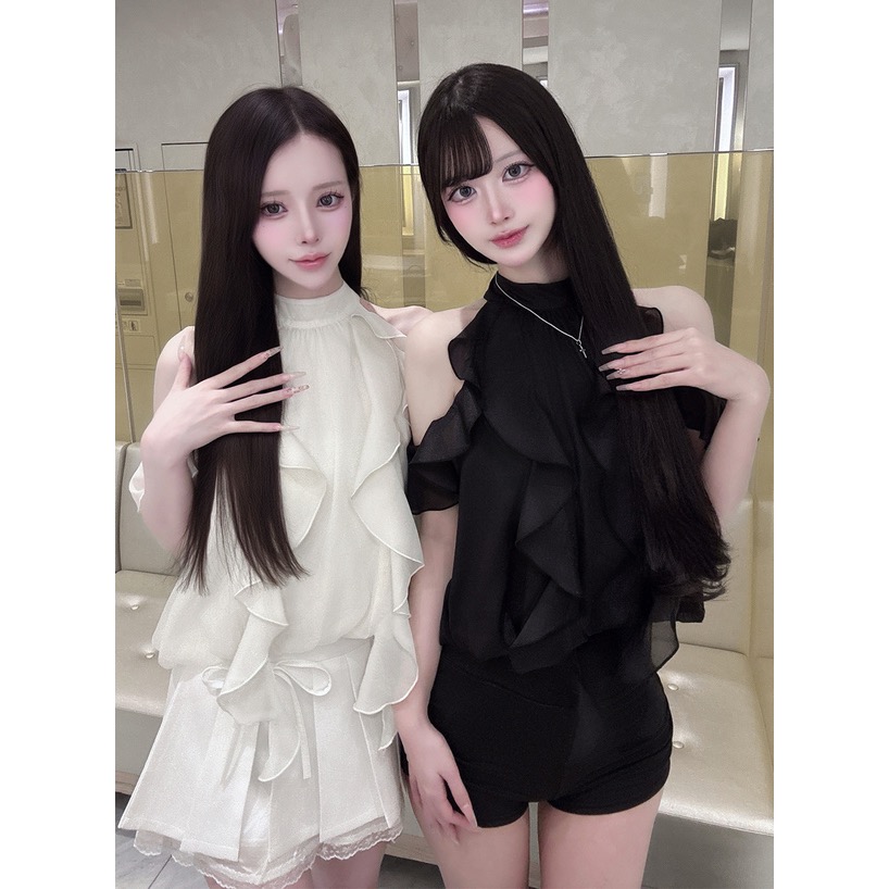 Anita Japan代購 🌸 日本 GRL 甜美透感 露肩荷葉邊蝴蝶結 綁帶襯衫 荷葉邊 tu2033-細節圖4