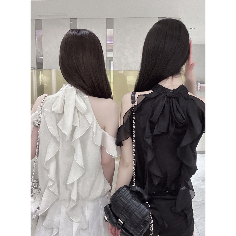 Anita Japan代購 🌸 日本 GRL 甜美透感 露肩荷葉邊蝴蝶結 綁帶襯衫 荷葉邊 tu2033-細節圖5