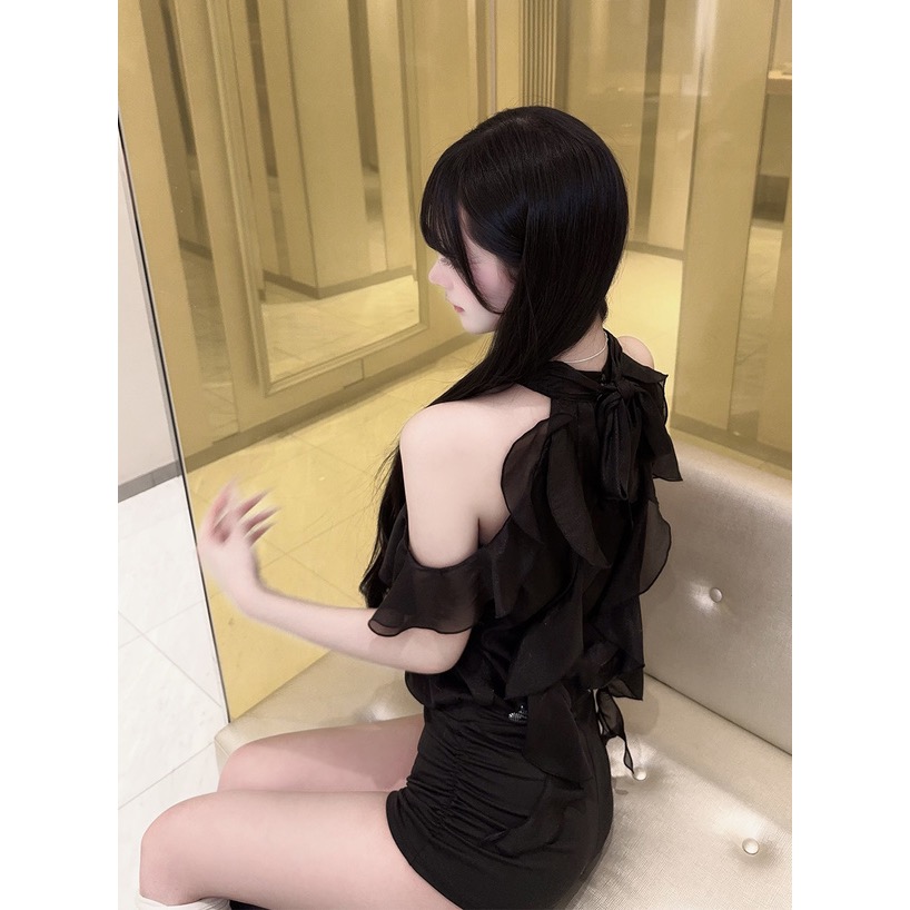 Anita Japan代購 🌸 日本 GRL 甜美透感 露肩荷葉邊蝴蝶結 綁帶襯衫 荷葉邊 tu2033-細節圖6