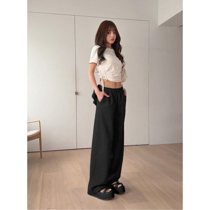 Anita Japan代購 🌸 日本 GRL 休閒白搭 背面蝴蝶結休閒褲 長褲 寬褲 蝴蝶結 gn595-細節圖7