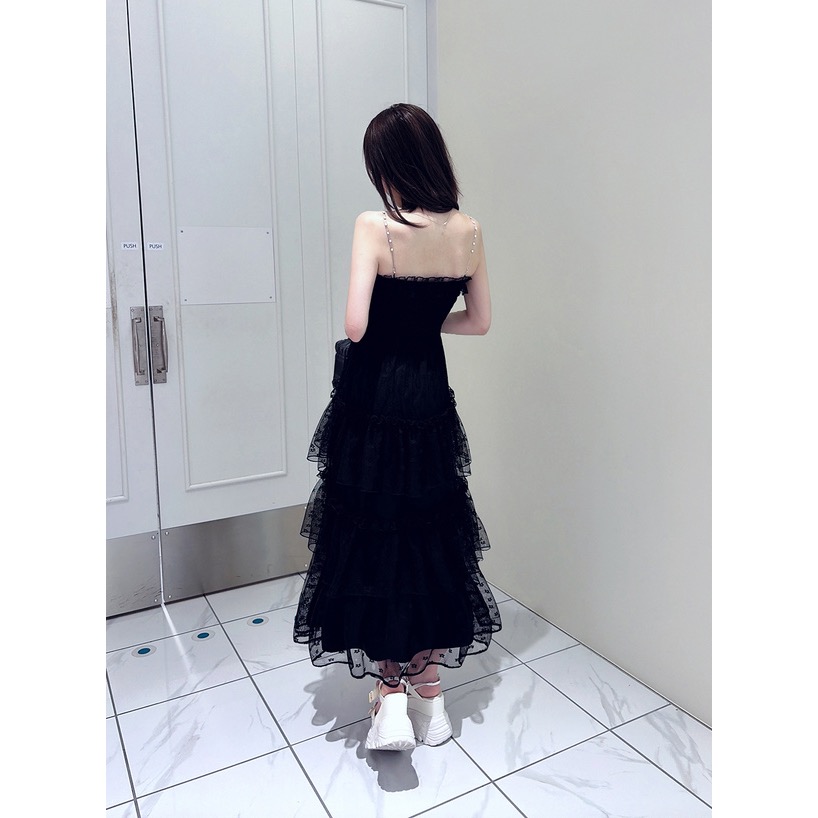 Anita Japan代購 🌸 日本 GRL 花紋刺繡 吊帶薄紗連身裙 洋裝 長洋 層次風 刺繡薄紗 ru1779-細節圖6