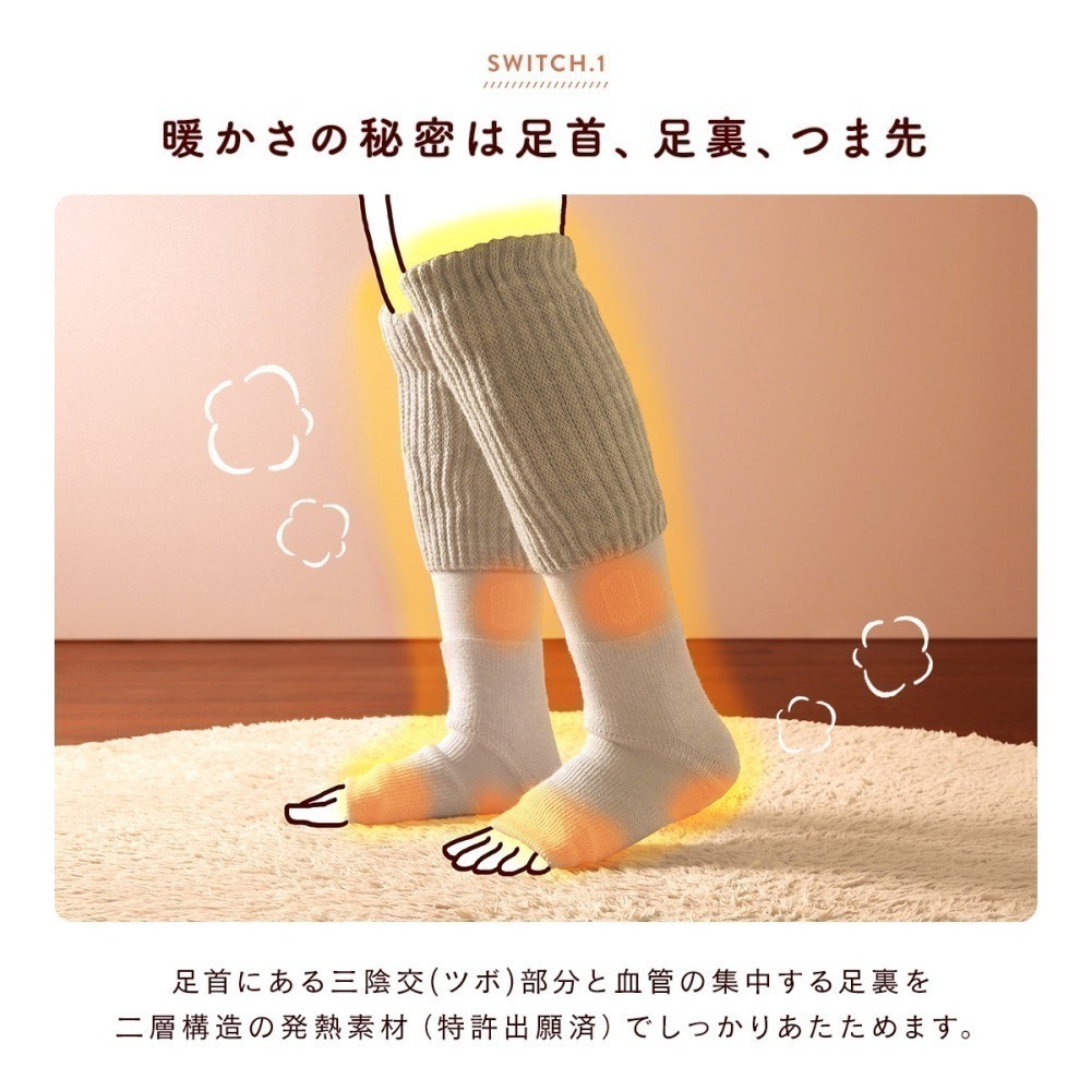 🆕日本熱銷✨抗寒必備!! OKAMOTO 岡本の靴下 女用室內助眠保暖襪(灰色)-細節圖7
