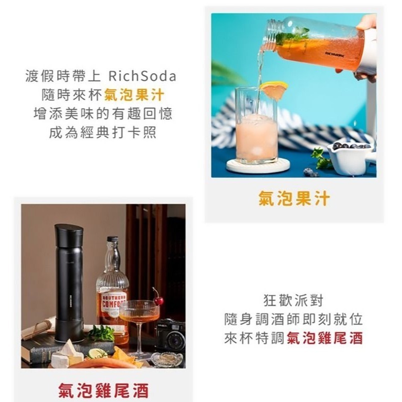 【RICHMORE】全新RichSoda 氣泡水隨手瓶(晶透款)-細節圖4