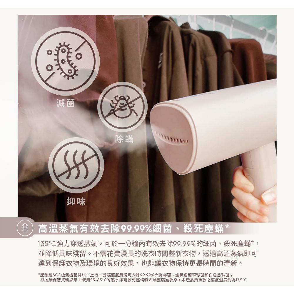 Electrolux 伊萊克斯 極致呵護300 1200瓦摺疊手持式蒸氣掛燙機(E5GS1-11WP)-細節圖3