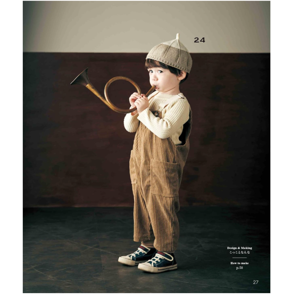 日文編織書 鉤針編織兒童時髦可愛帽子手藝作品集-細節圖8