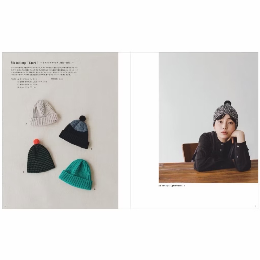 日文編織書 Daruma Knit cap 編織帽 棒針-細節圖2