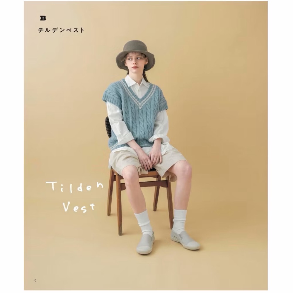 日文編織書 棒針編織時髦ARAN島嶼式背心設計作品集-細節圖3