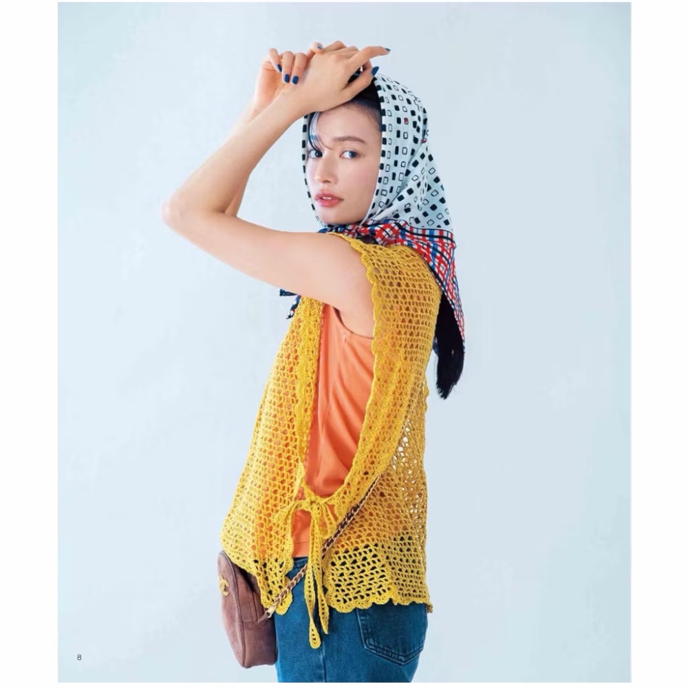 日文編織書 鉤針編織時髦網狀服飾手藝作品集-細節圖6