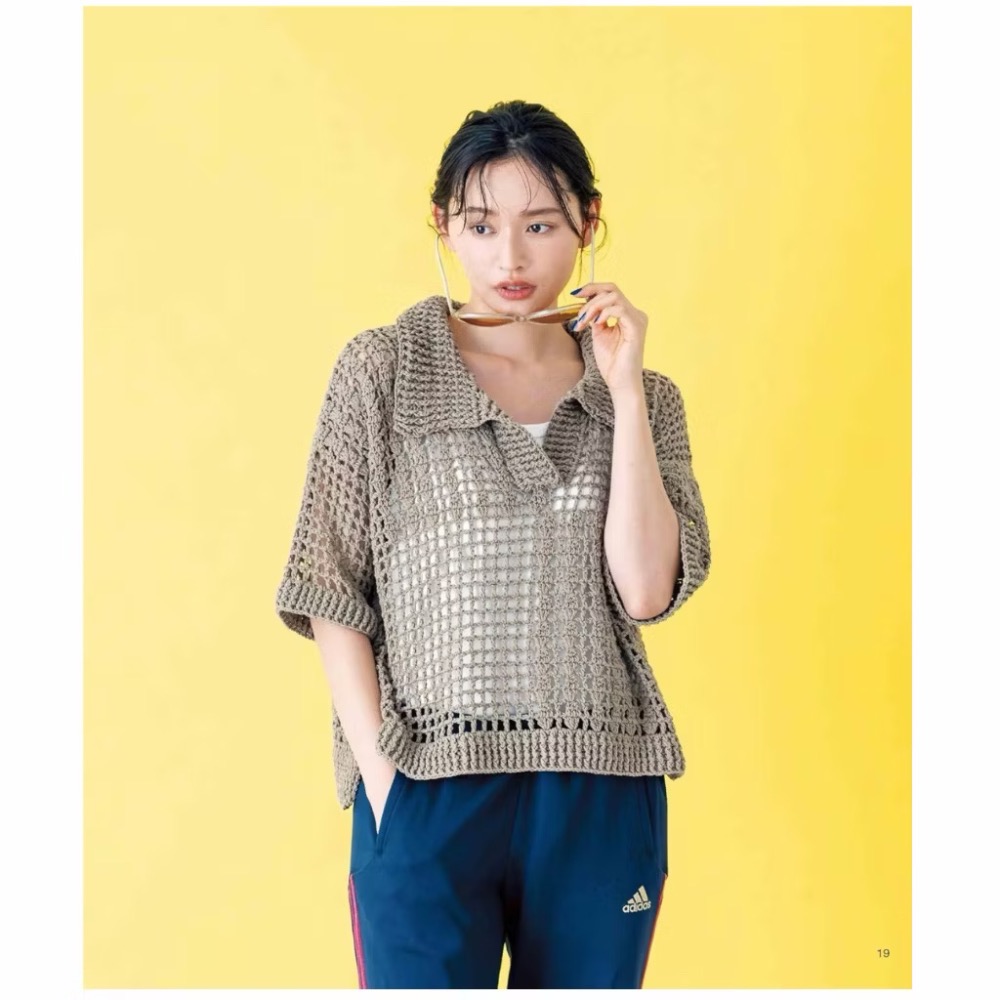 日文編織書 鉤針編織時髦網狀服飾手藝作品集-細節圖8