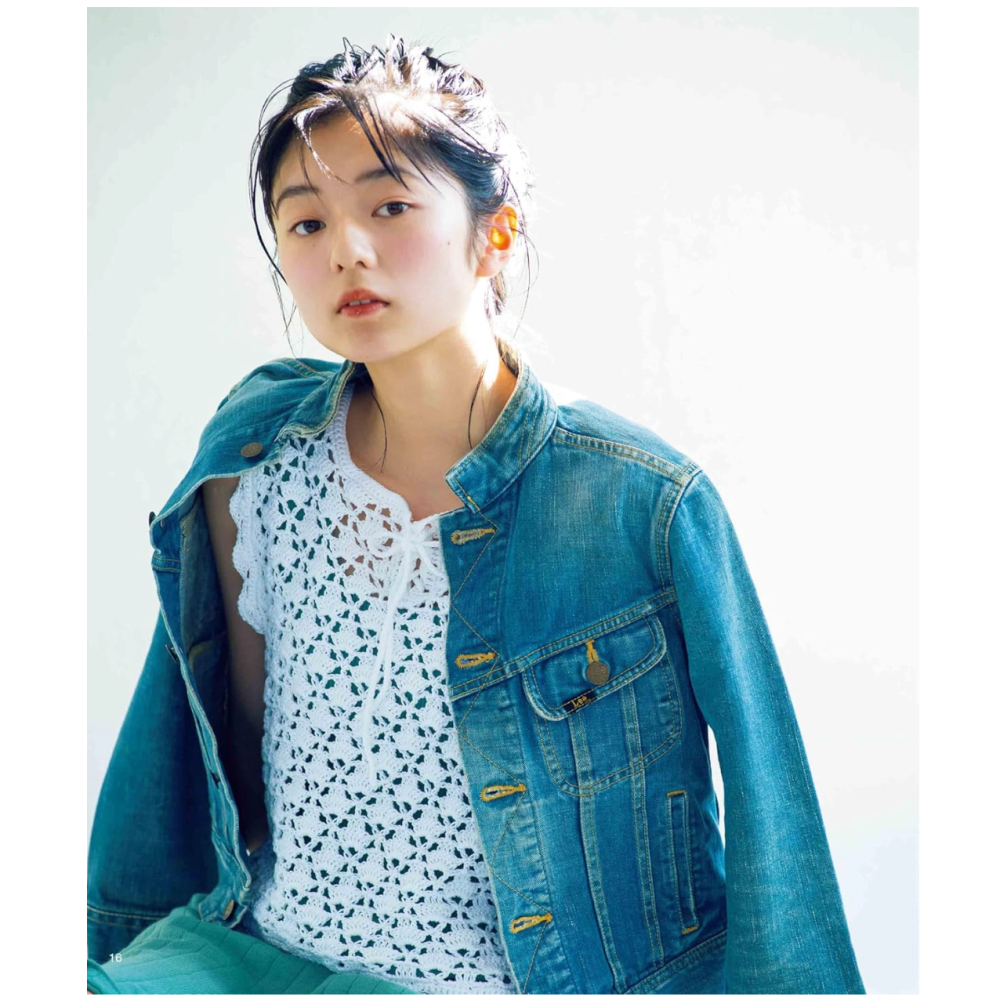 日文編織書 鉤針編織透明網狀服飾手藝作品集-細節圖7