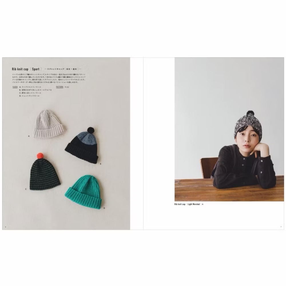 日文編織書 Daruma Knit cap 編織帽 棒針-細節圖2