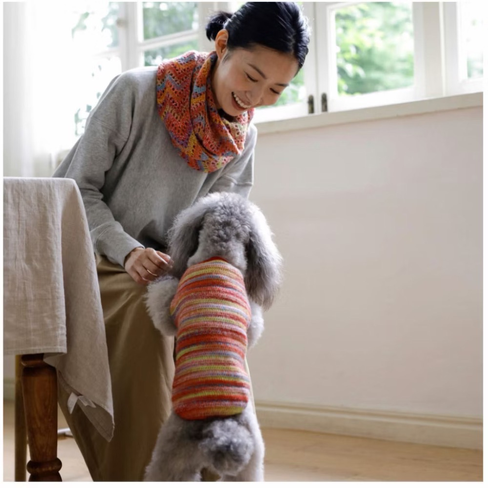 日文編織書 手編棒針編織可愛小狗溫暖服飾小物作品集-細節圖4