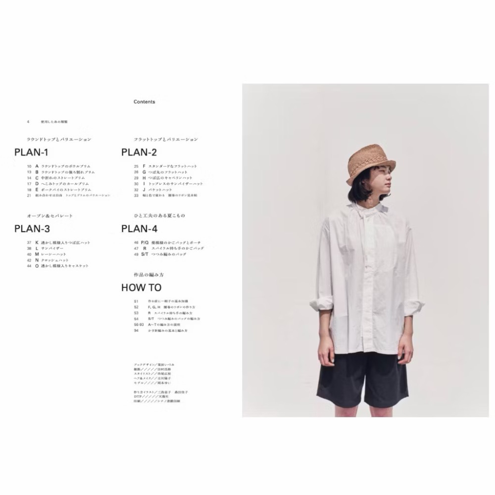 日文編織書 BASIC PLAN＋鉤針編織夏季帽子與小物作品集-細節圖2
