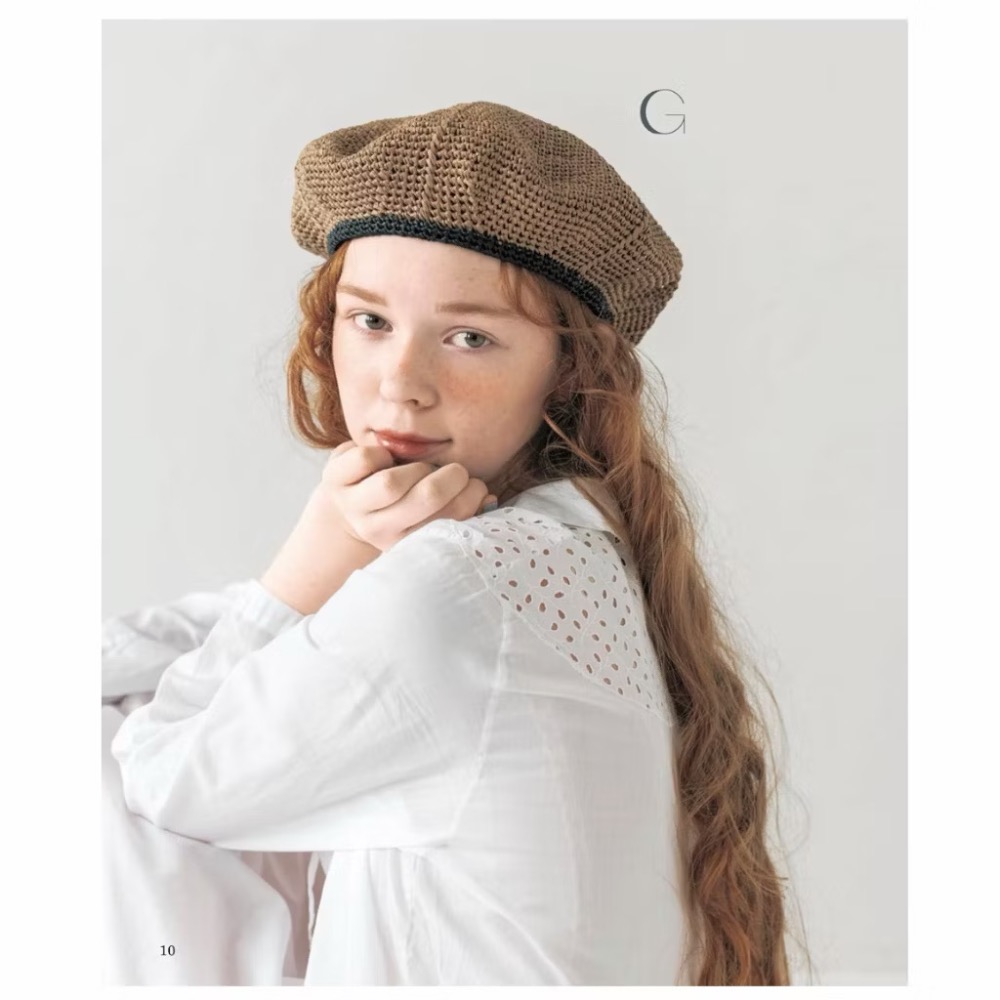 日文編織書 鉤針編織可愛夏季帽子手藝作品集-細節圖4