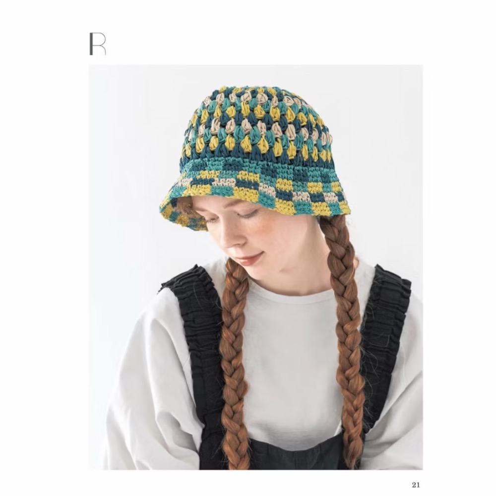 日文編織書 鉤針編織可愛夏季帽子手藝作品集-細節圖7