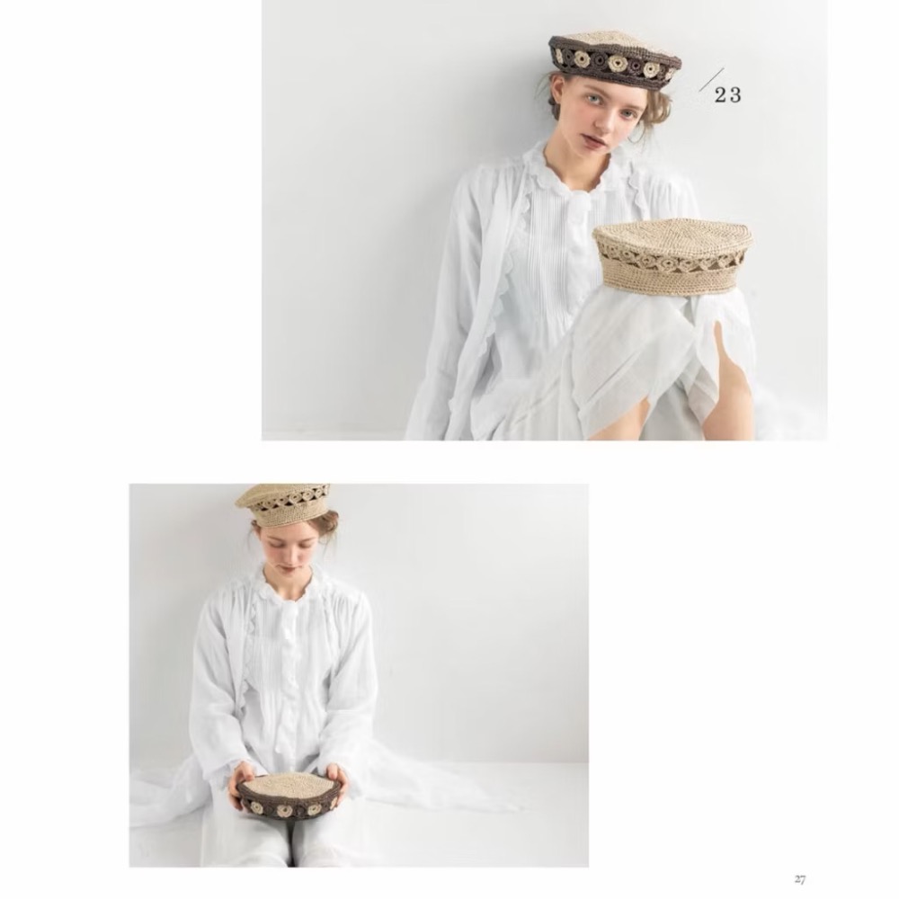 日文編織書 Hamanaka ECO ANDARIA鉤針編織夏季帽子設計作品集-細節圖9