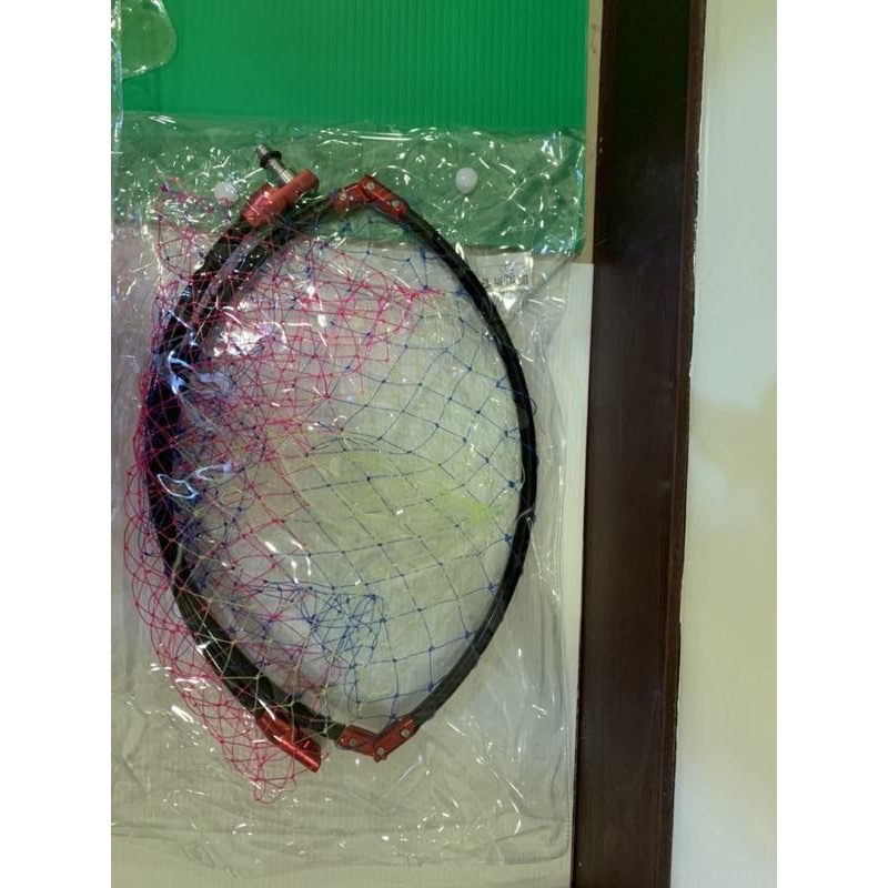 HelloShrimp蝦佬單節碳素撈柄50cm 亮黑膠把超輕量池釣龍蝦撈網 釣魚手抄網 合金磯釣框-細節圖2
