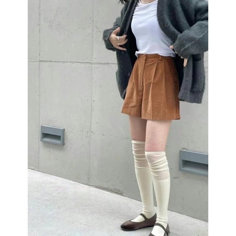 【現+預】MiaoMiao Korea 棉質拼接網紗膝上襪 冬季 東大門 正韓代購-細節圖4