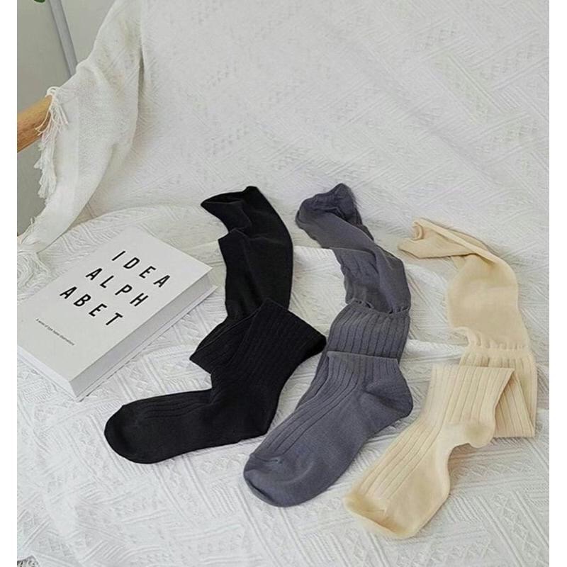 【現貨】MiaoMiao Korea 棉質拼接網紗膝上襪 冬季 東大門 正韓代購-細節圖8