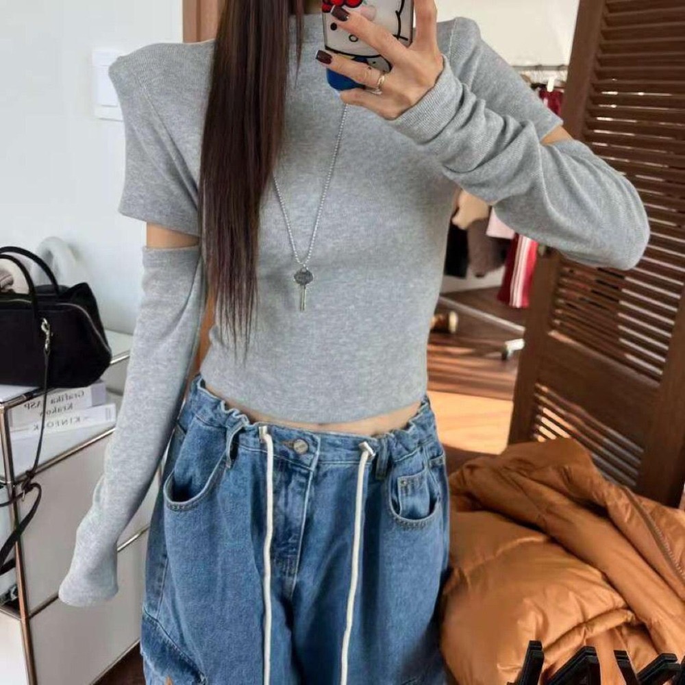 【現+預】MiaoMiao Korea 時髦精穿搭😍 手臂開口立領上衣 秋季 東大門 正韓代購-細節圖5