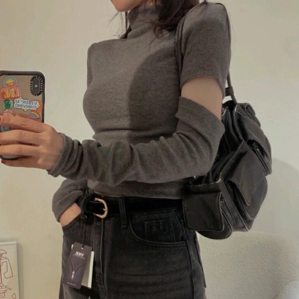 【現+預】MiaoMiao Korea 時髦精穿搭😍 手臂開口立領上衣 秋季 東大門 正韓代購-細節圖4