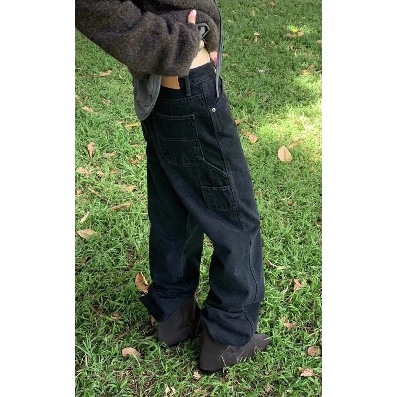 MiaoMiao Korea 復古時髦 寬鬆直筒工裝牛仔褲 #630 秋季 東大門 正韓代購-細節圖7