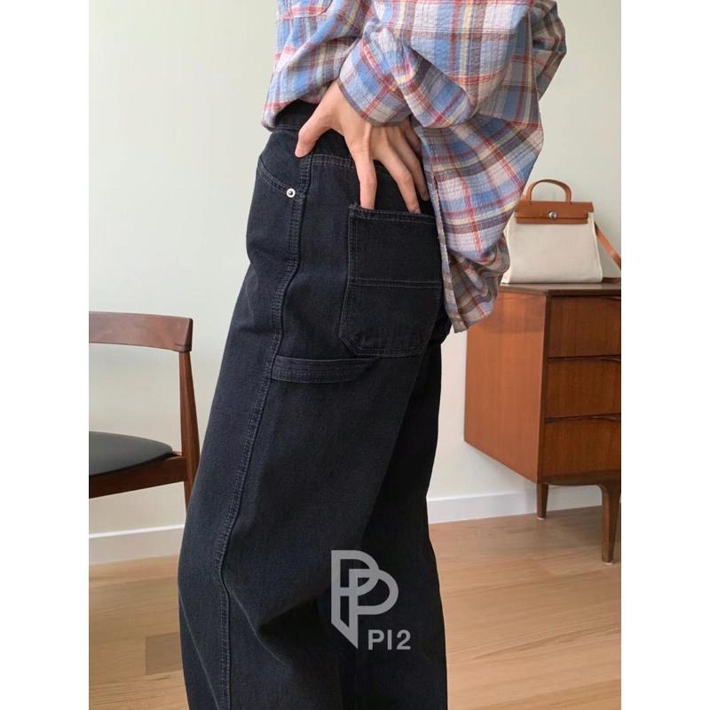 MiaoMiao Korea 復古時髦 寬鬆直筒工裝牛仔褲 #630 秋季 東大門 正韓代購-細節圖9