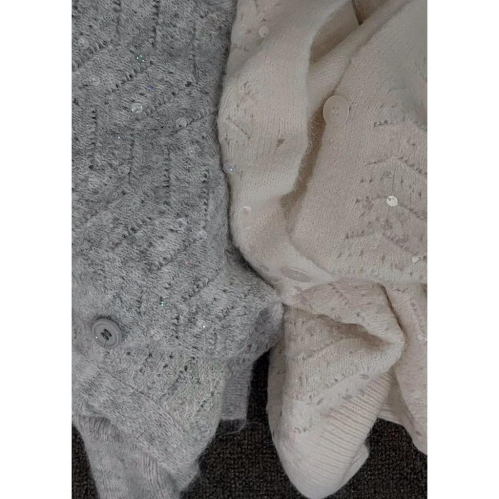 MiaoMiao Korea 細閃亮片針織開衫外套🧶 秋季 東大門 正韓代購-細節圖5