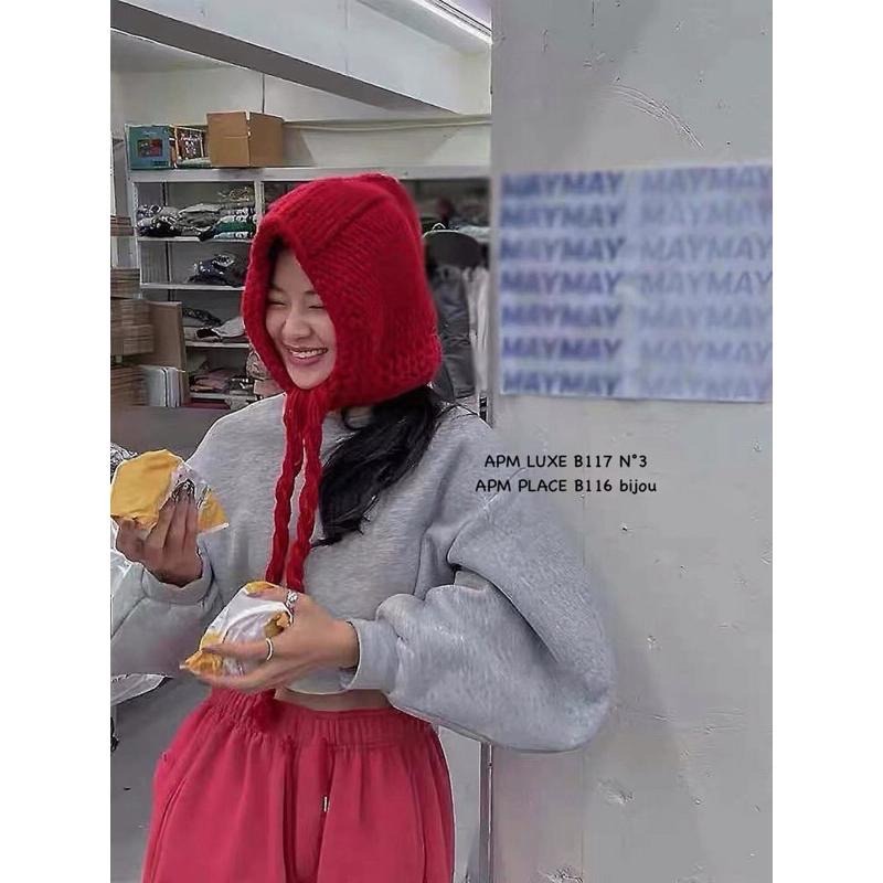 MiaoMiao Korea 小紅帽在這裡❤️ 針織護耳毛帽 冬季 東大門 正韓代購-細節圖2