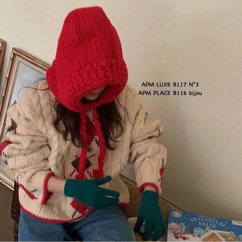MiaoMiao Korea 小紅帽在這裡❤️ 針織護耳毛帽 冬季 東大門 正韓代購-細節圖3