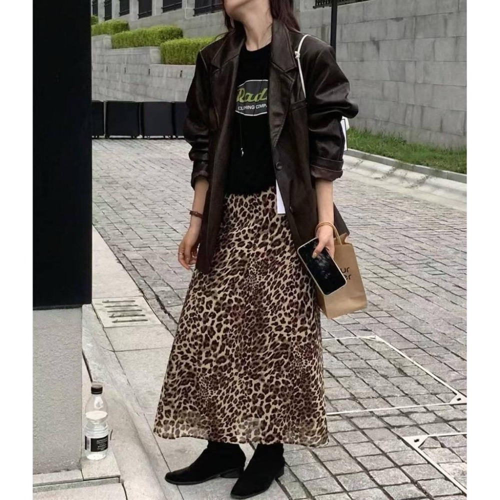 【現+預】MiaoMiao Korea 早秋時尚🐆 時髦豹紋長裙 秋季 東大門 正韓代購-細節圖5
