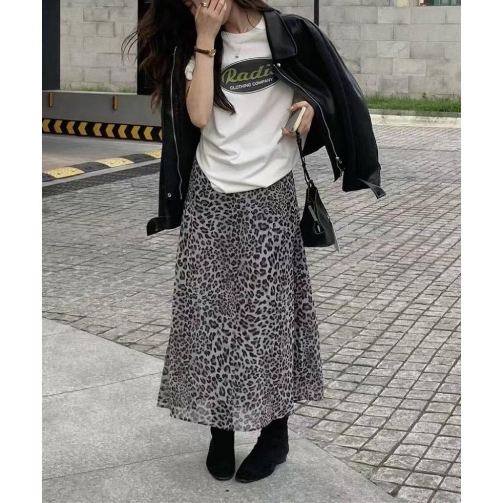 【現+預】MiaoMiao Korea 早秋時尚🐆 時髦豹紋長裙 秋季 東大門 正韓代購-細節圖8