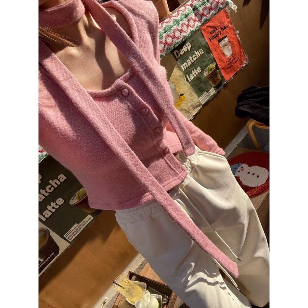 【現貨】MiaoMiao Korea 氣質時尚💖 飄帶繞頸繫扣上衣 秋冬 東大門 正韓代購-細節圖4