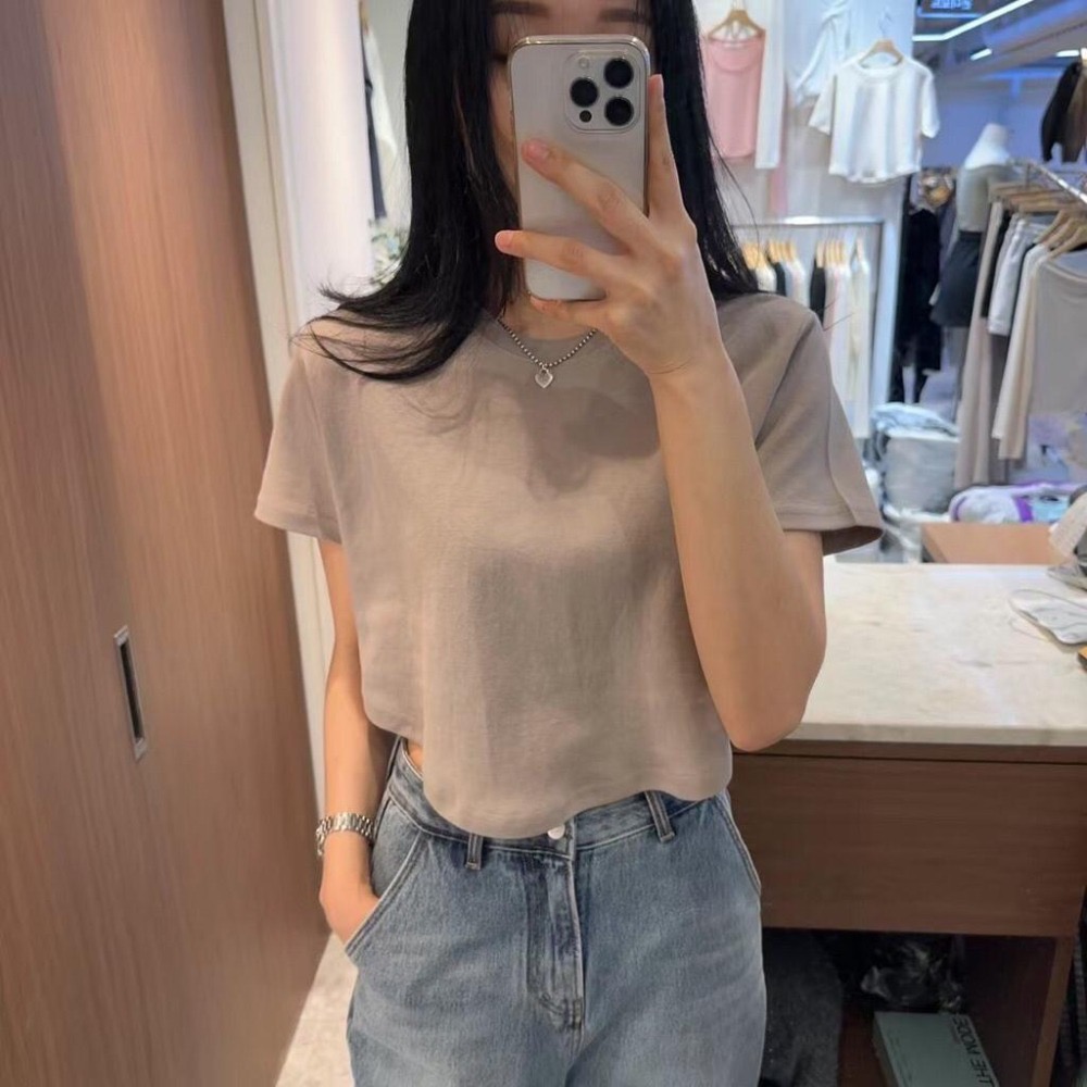 【現貨】MiaoMiao Korea 多件優惠✨ 基本款 圓弧下擺寬版素面T恤 春夏 東大門 正韓代購-細節圖4