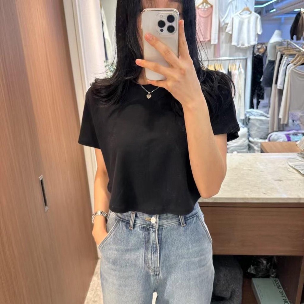 【現貨】MiaoMiao Korea 多件優惠✨ 基本款 圓弧下擺寬版素面T恤 春夏 東大門 正韓代購-細節圖6