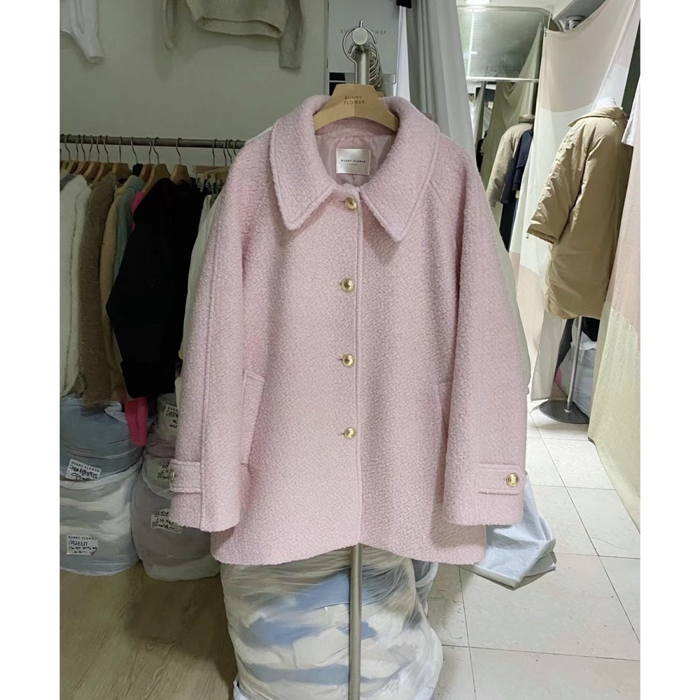 MiaoMiao Korea 氣質甜美💗 單排金釦毛呢大衣 秋冬 東大門 正韓代購-規格圖11