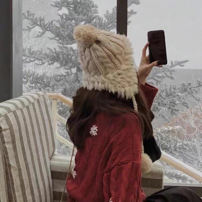 MiaoMiao Korea 好萌好可愛❣️ 飛行員毛球護耳帽 秋冬 東大門 正韓代購-細節圖4