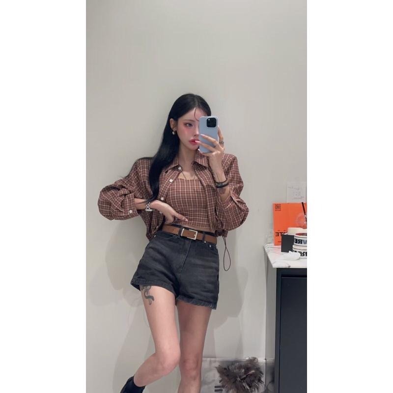 【現貨】MiaoMiao Korea 熱銷款🔥 A字牛仔短褲 Revecite 紫棋歐膩 春季 東大門 正韓代購-細節圖3