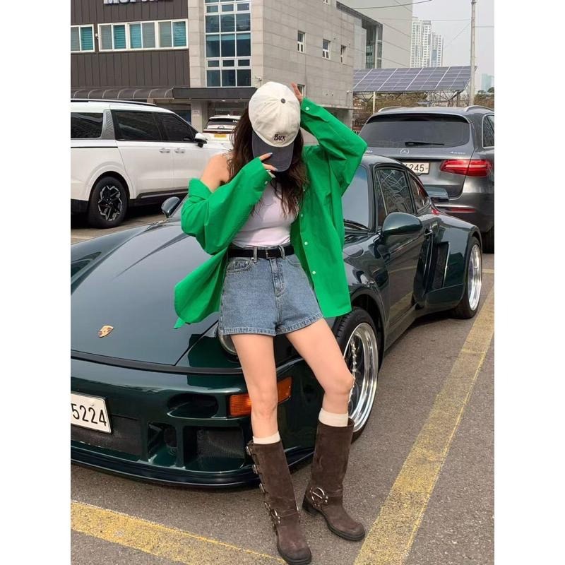 【現貨】MiaoMiao Korea 熱銷款🔥 A字牛仔短褲 Revecite 紫棋歐膩 春季 東大門 正韓代購-細節圖8