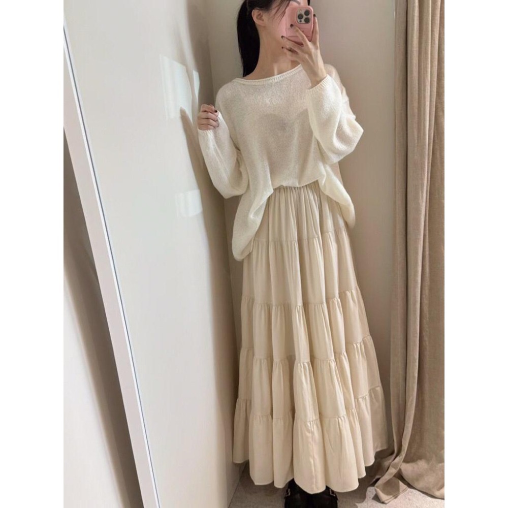 MiaoMiao Korea 仙氣溫柔 在逃千金蛋糕長裙 四季款 東大門 正韓代購-細節圖4