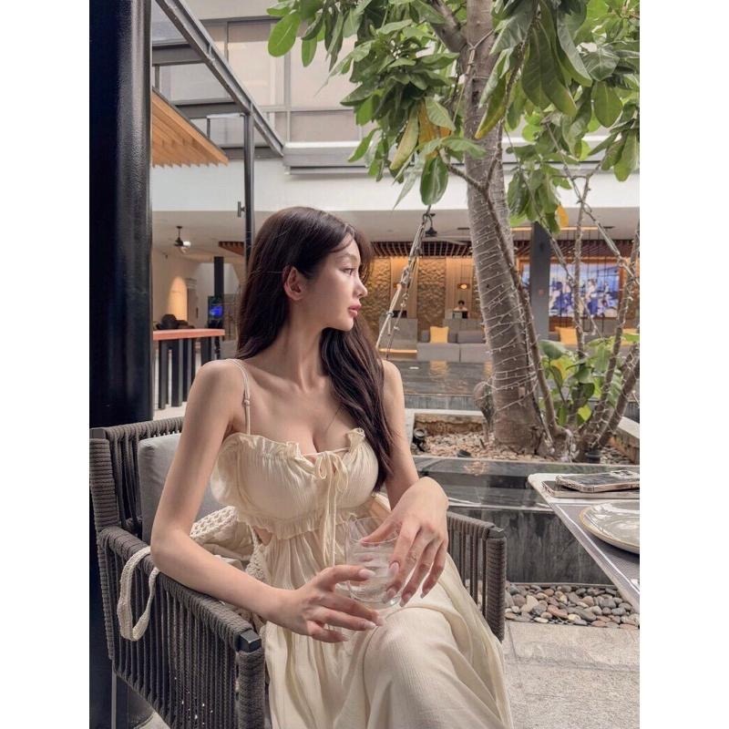 【現貨】MiaoMiao Korea 女神洋裝✨ 細肩露腰女神度假長洋 夏季 東大門 正韓代購-細節圖3