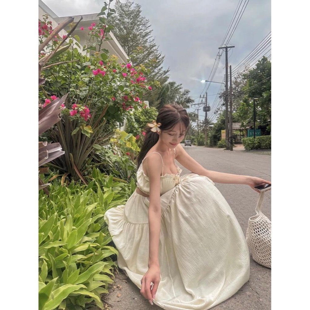 【現貨】MiaoMiao Korea 女神洋裝✨ 細肩露腰女神度假長洋 夏季 東大門 正韓代購-細節圖5