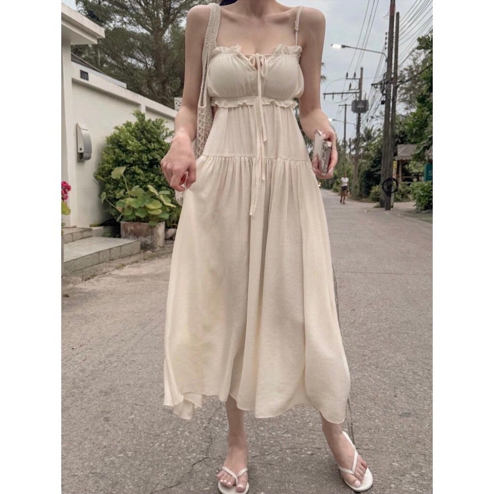 【現貨】MiaoMiao Korea 女神洋裝✨ 細肩露腰女神度假長洋 夏季 東大門 正韓代購-細節圖6