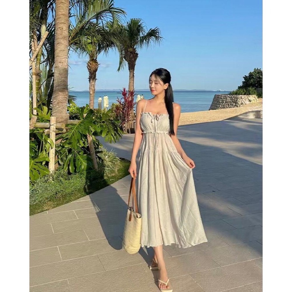 【現貨】MiaoMiao Korea 女神洋裝✨ 細肩露腰女神度假長洋 夏季 東大門 正韓代購-細節圖8