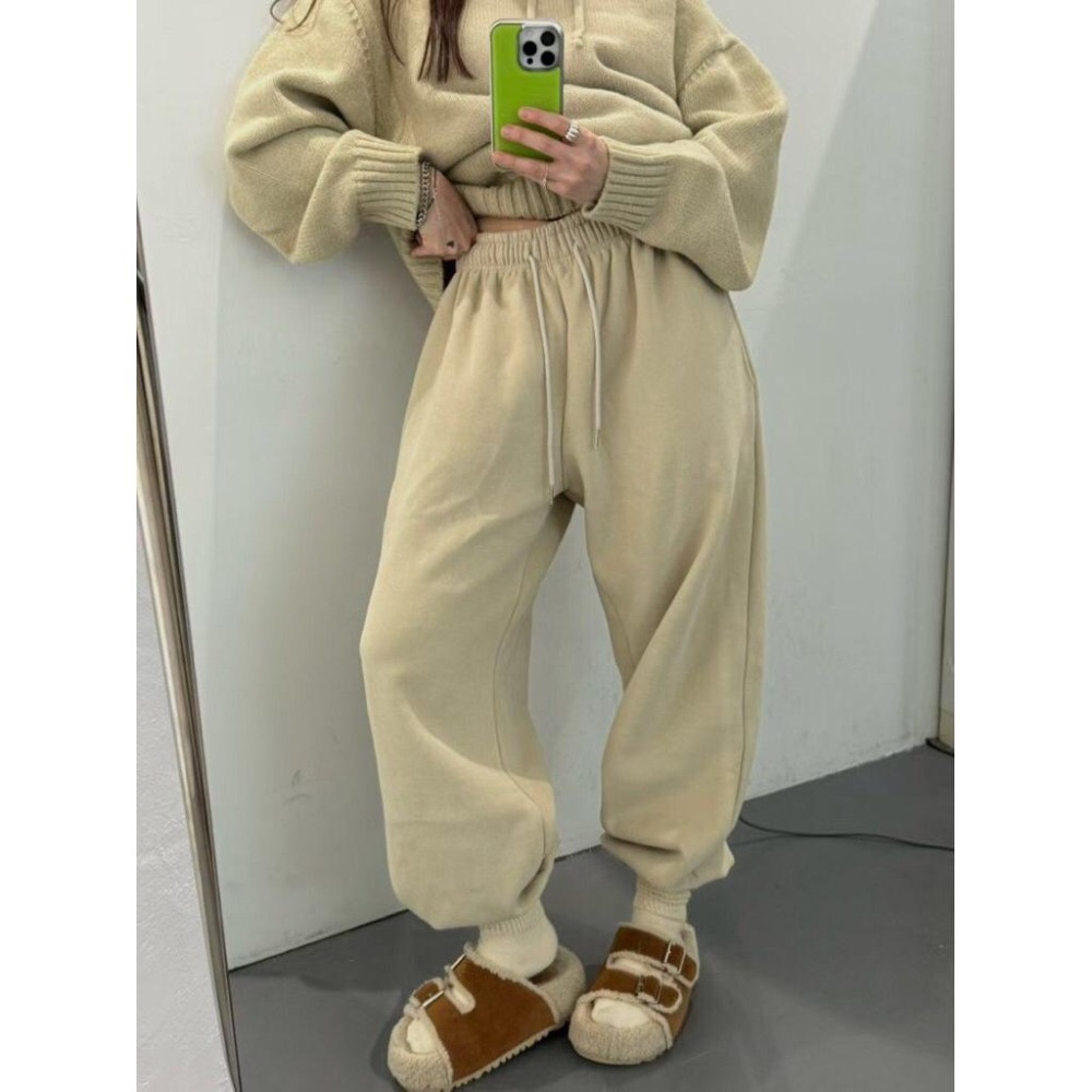 MiaoMiao Korea 抗寒必備❄️ 14色百搭刷絨縮口棉褲🌈 冬季 東大門 正韓代購-細節圖3