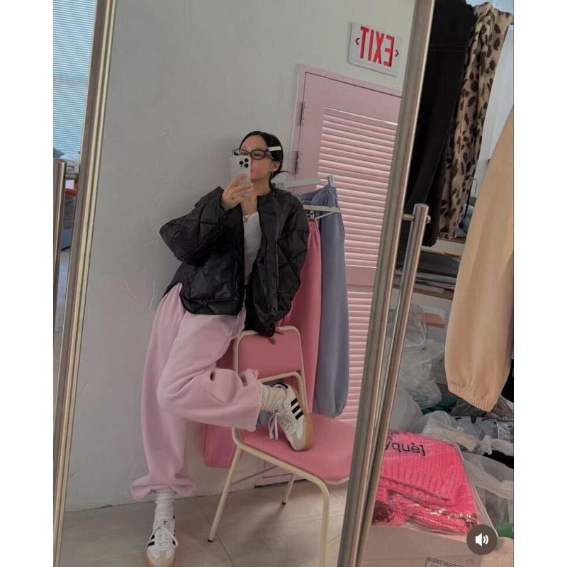 MiaoMiao Korea 抗寒必備❄️ 14色百搭刷絨縮口棉褲🌈 冬季 東大門 正韓代購-細節圖4